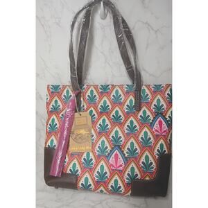 CATCHFLY STUDIO XL Tote or Laptop Bag w/ Pink Tassle - NEW